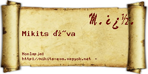 Mikits Éva névjegykártya